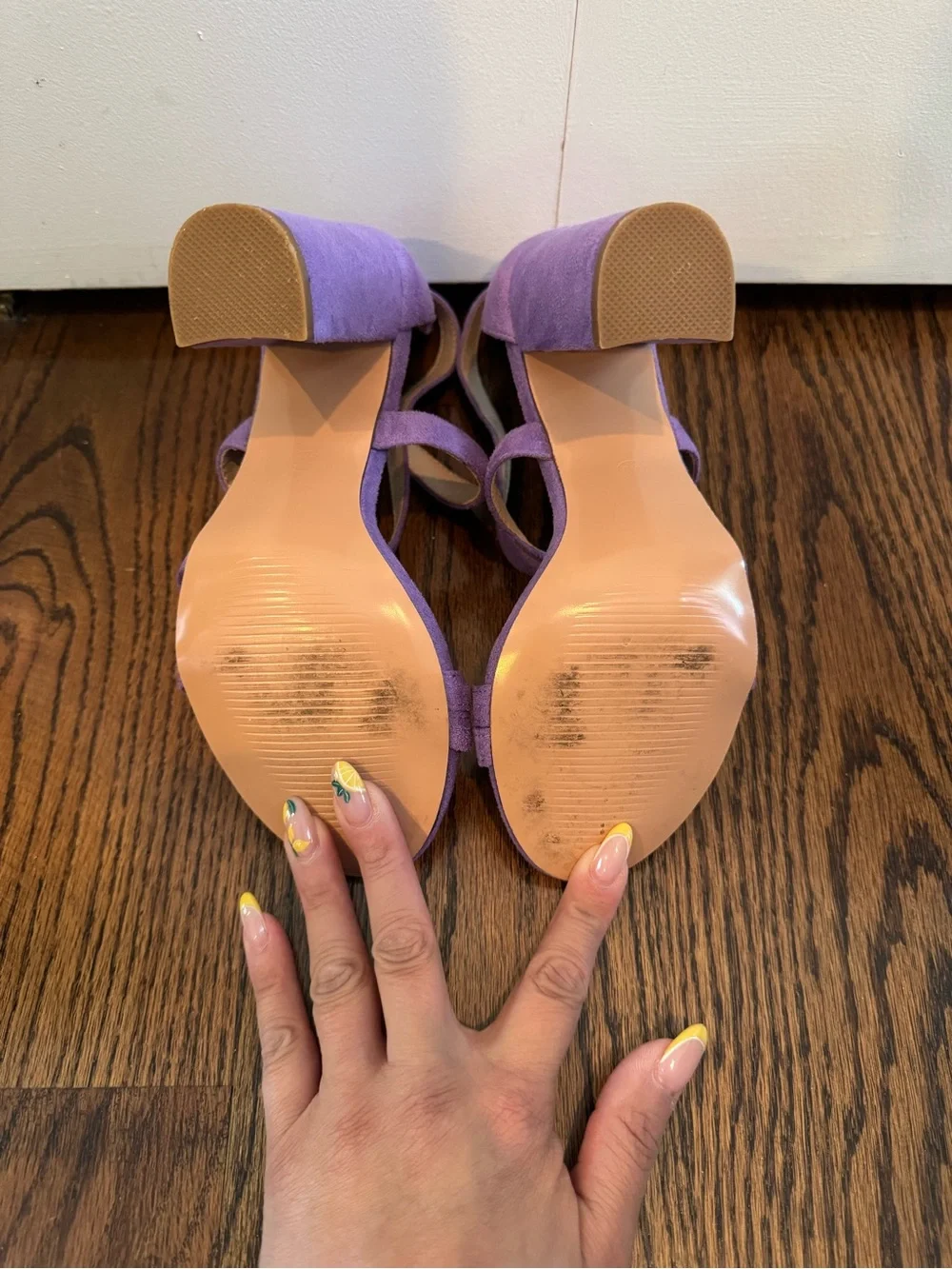 MIIFU Lavender Faux Suede Block Heel Sandals | Ankle Strap | Size 5.5